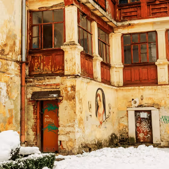courtyard in the armenian quarter of lviv old town