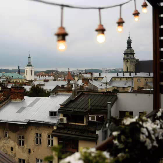 globe string lights illuminate gloomy lviv
