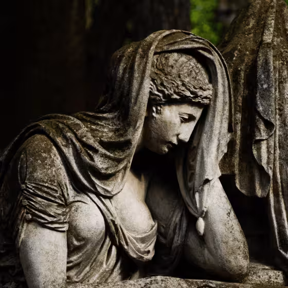 an old stone angel in lychakiv cemetery lviv